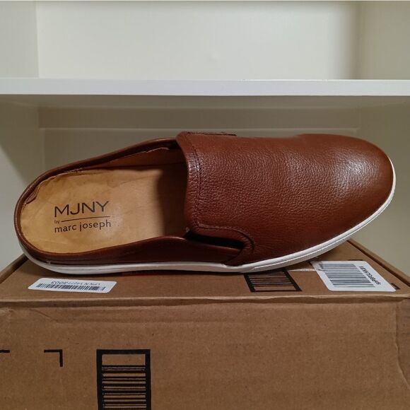 ??MARC JOSEPH MJNY Austin Ave. MEN\'S LEATHER SLIP ON MULES- Brown- Size 11.5?